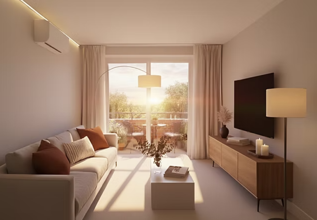 foto salón con iluminación