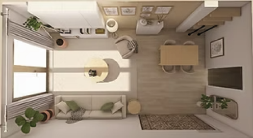 foto plano 3d de vivienda reformada